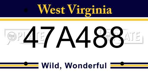 47A488 West Virginia License Plate
