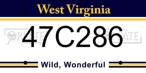 47C286 West Virginia License Plate