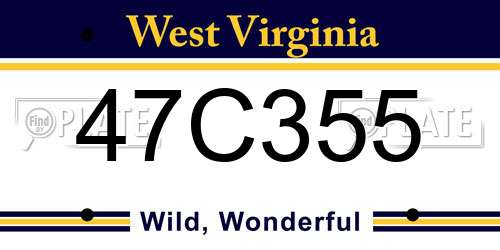 47C355 West Virginia License Plate