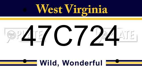 47C724 West Virginia License Plate