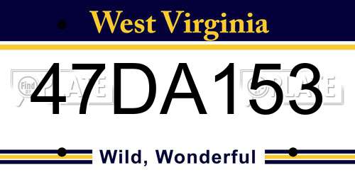 47DA153 West Virginia License Plate