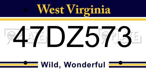 47DZ573 West Virginia License Plate