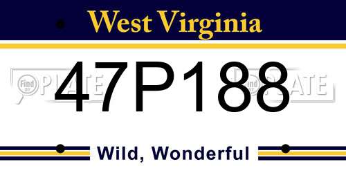 47P188 West Virginia License Plate