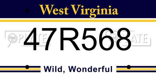 47R568 West Virginia License Plate