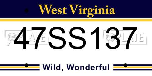 47SS137 West Virginia License Plate