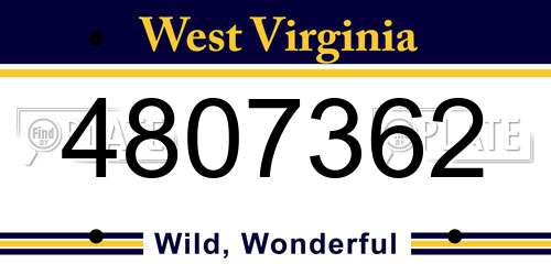 4807362 West Virginia License Plate