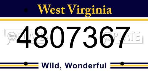 4807367 West Virginia License Plate