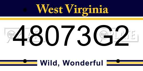 48073G2 West Virginia License Plate