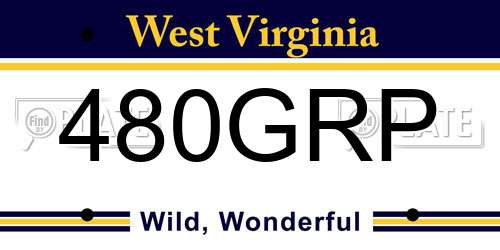 480GRP West Virginia License Plate