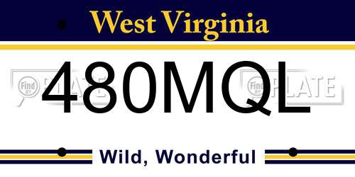 480MQL West Virginia License Plate