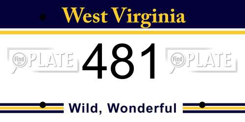 481 West Virginia License Plate