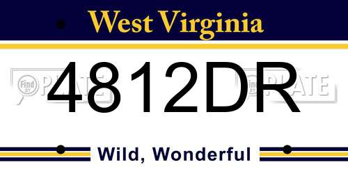 4812DR West Virginia License Plate