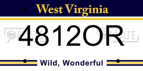 4812OR West Virginia License Plate