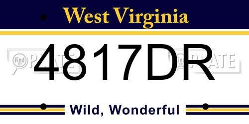 4817DR West Virginia License Plate