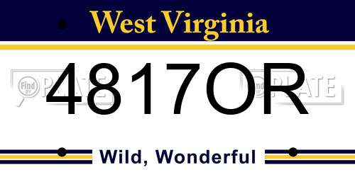 4817OR West Virginia License Plate