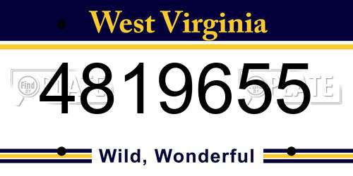 4819655 West Virginia License Plate
