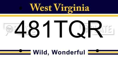 481TQR West Virginia License Plate