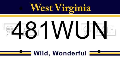 481WUN West Virginia License Plate