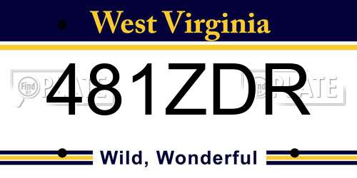 481ZDR West Virginia License Plate