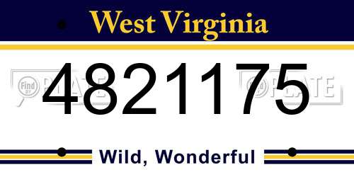 4821175 West Virginia License Plate