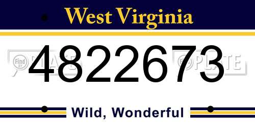 4822673 West Virginia License Plate