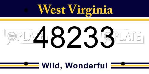 48233 West Virginia License Plate