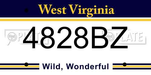 4828BZ West Virginia License Plate