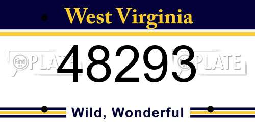 48293 West Virginia License Plate