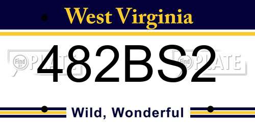482BS2 West Virginia License Plate