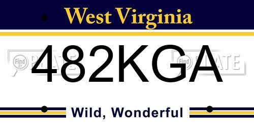 482KGA West Virginia License Plate