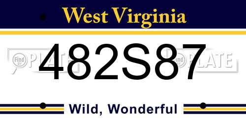 482S87 West Virginia License Plate