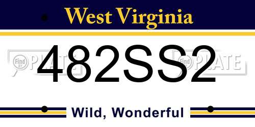 482SS2 West Virginia License Plate
