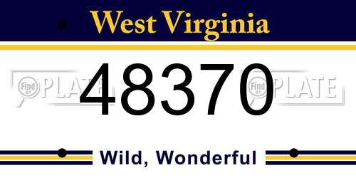 48370 West Virginia License Plate