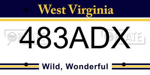 483ADX West Virginia License Plate