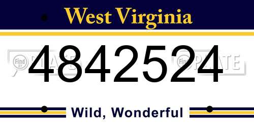 4842524 West Virginia License Plate