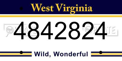 4842824 West Virginia License Plate