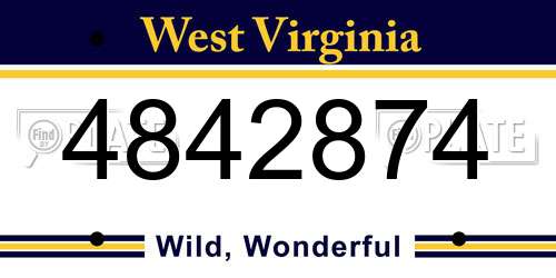 4842874 West Virginia License Plate