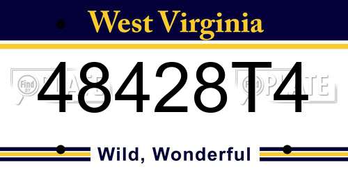 48428T4 West Virginia License Plate