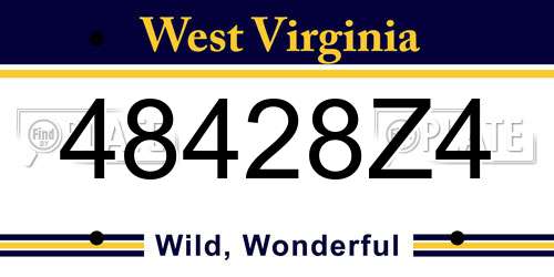 48428Z4 West Virginia License Plate