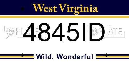 4845ID West Virginia License Plate
