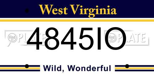 4845IO West Virginia License Plate