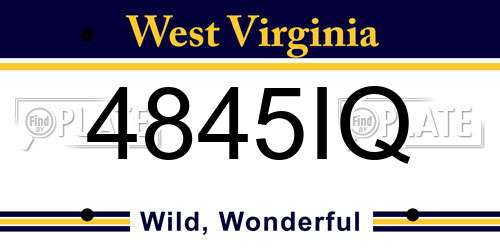 4845IQ West Virginia License Plate