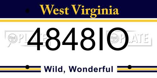 4848IO West Virginia License Plate