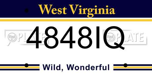 4848IQ West Virginia License Plate