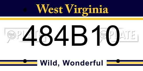 484B10 West Virginia License Plate