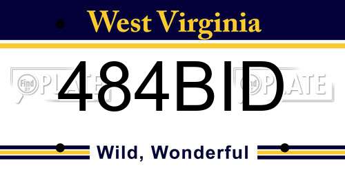 484BID West Virginia License Plate