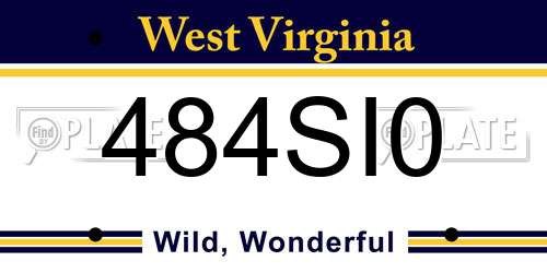 484SI0 West Virginia License Plate