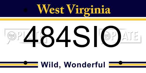 484SIO West Virginia License Plate