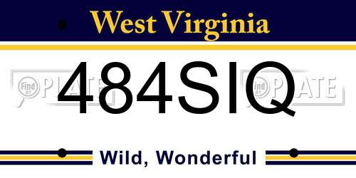 484SIQ West Virginia License Plate