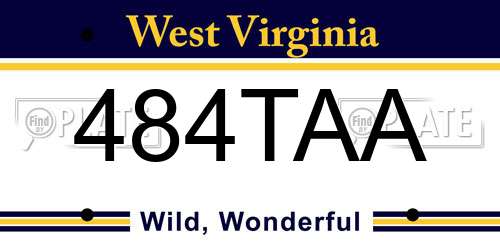 484TAA West Virginia License Plate